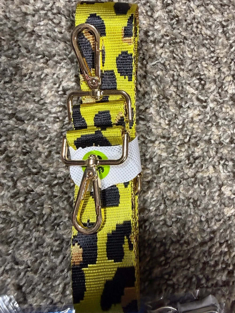NWT Yellow Leopard Print Adjustable Guitar Bag Strap